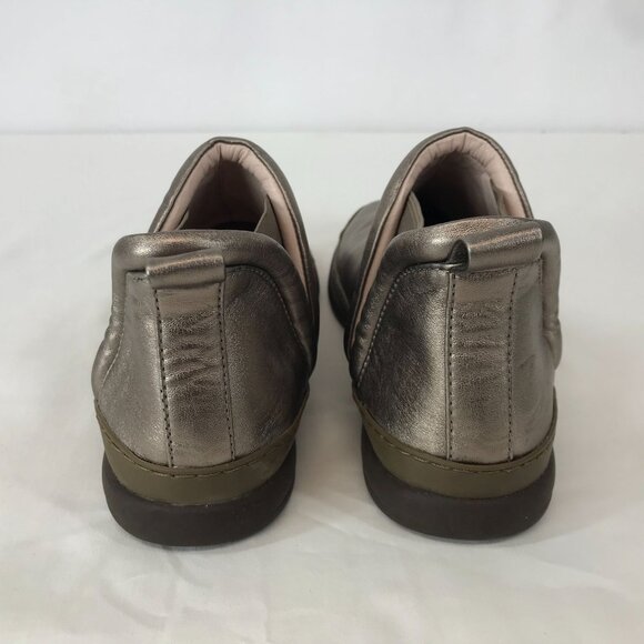 TARYN ROSE ~ WOMENS 7.5 ~ METALLIC GOLD FREDDIE SLIP ON BOOTIE BOOT - Picture 5 of 8